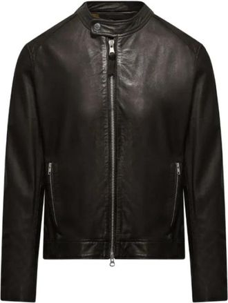 Bomboogie Roy Leather Jacket - Heren - Leren en Su&egrave;de Jassen - Zwart - M - Leer - Jassen