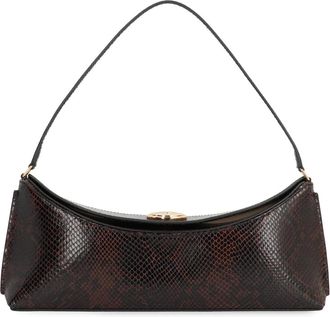 Jacquemus Clutch van slangenprintleer met handvat - Dames - Schoudertassen - Bruin - ONE Size - Leer - Tassen