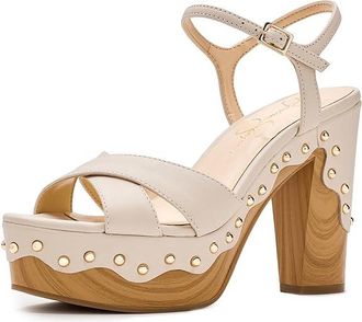 Jessica Simpson Samintia Block Heel Platform Sandals Womens Sandals Soft Ivory : 7.5 M, Leather