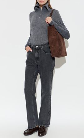 Jil Sander Top With A Stand-up Collar, Womens, Grey