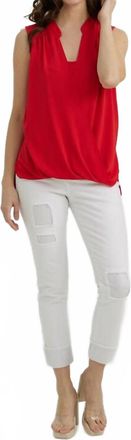 Joseph Ribkoff V-Neck Sleeveless Pullover In Lacquer Red