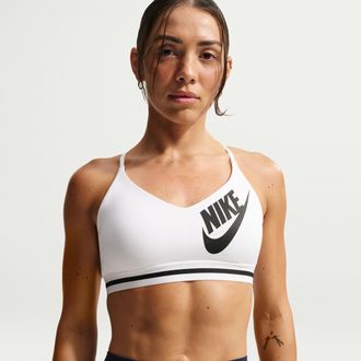Nike Womens Indy Light-Support Sports Bra in White | IM9922-100