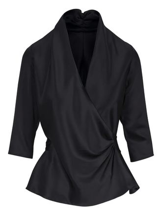 Peter Cohen belted silk blouse - Black