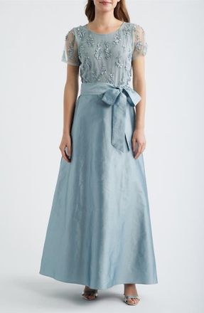Pisarro Nights 3D Floral Bodice Beaded Gown at Nordstrom, Size 18