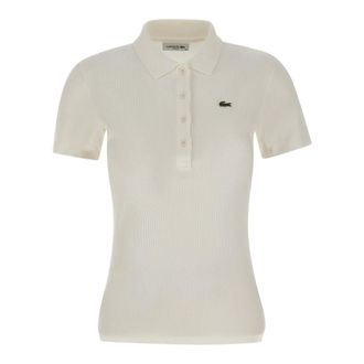 Lacoste Polo L.12.D de algod&oacute;n acanalado corte entallado - Tops - Mujer - Blanco - M