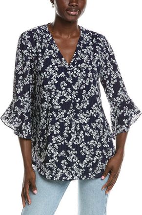 Jones New York Flutter Sleeve Y-Neck Blouse
