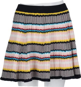 Casablanca Chevron-Pattern Knitted Mini Skirt With Fitted Waistband