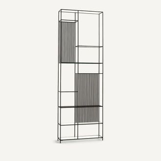 AM.PM Boekenrek in metaal en glas, Rectiligne