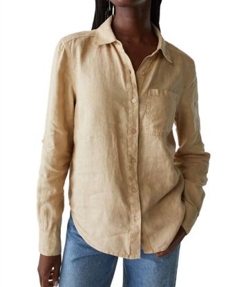 Michael Stars Spencer Linen Shirt In Natural