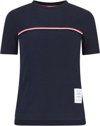 Thom Browne Three Stripes Logo T-Shirt - Blue