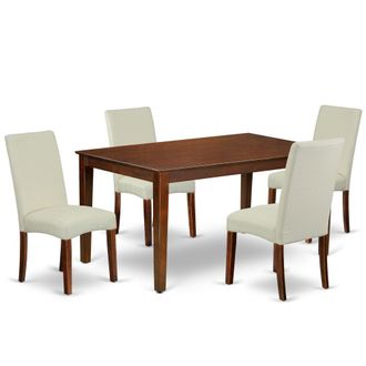 East West Furniture Dining Room Set Mahogany, CADR5-MAH-01