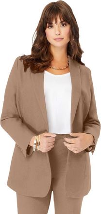 Roaman's Plus Size Bendover Blazer in Brown Sugar at Nordstrom, Size 26