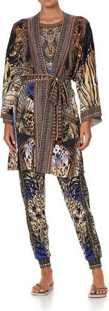 Camilla Printed Silk Zodiac Kimono Size S