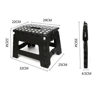 OEM Taburete Plegable Multiusos, Taburete Escalonado, 22 Cm De Altura, Negro