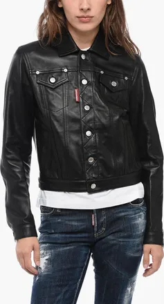 Dsquared2 Cropped-Fit Eco-Leather Overshirt Dsquared2