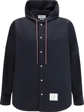 Thom Browne Giacca Camicia con Cappuccio e Bracciale in Nylon - - Jackets - Uomo - Blu - S