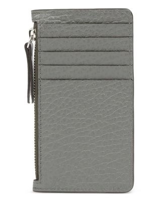 Maison Margiela leather card holder - unisex - Grained Calf Leather/Viscose - One Size - Grey