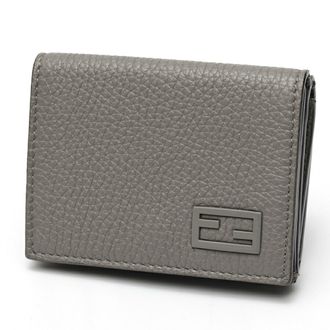Fendi Gray Leather Wallet (Tri-Fold) (Pre-Owned)