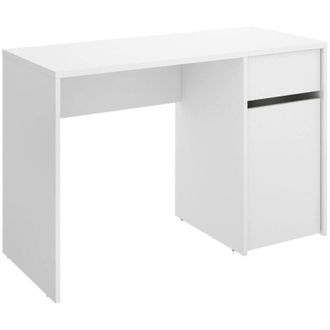 Dmora Scrivania Aischa, Scrittoio multiuso, Tavolo per ufficio porta pc, Piano di lavoro, 110x50 h74 cm, Bianco - Dmora