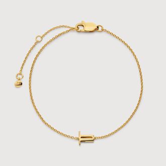 Monica Vinader Gold Initial T Chain Bracelet