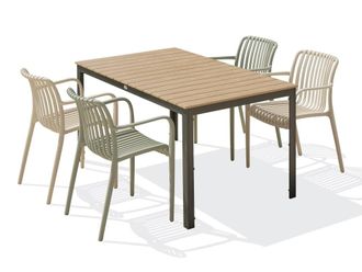 DCB Garden Conjunto de comedor de jard&iacute;n 4 plazas de aluminio