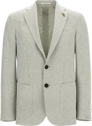 Pal Zileri Jassen, Heren, Groen, 4Xl, Linnen, Brera Single-Breasted Blazer
