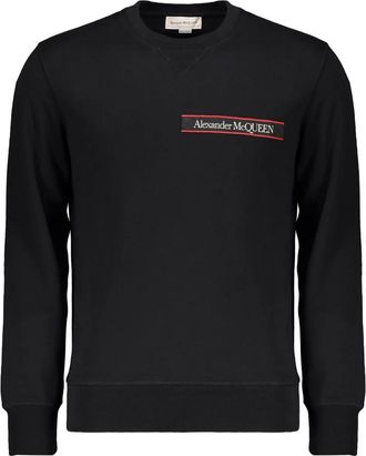 Alexander McQueen Zwarte casual sweater met logo - Heren - Sweatshirts - Zwart - 3XL - Katoen - Hoodies & sweatvesten