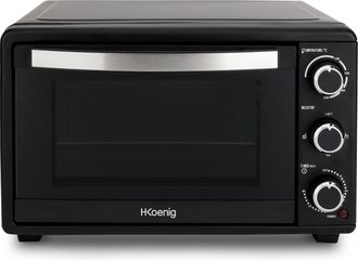 H.Koenig Fo25 Electrico Sobremesa, Horno Encimera, Capacidad De 25 Litros, 1500 W, 4 Modos, Temperatura Hasta 230&ordm;c, Tiempo Hasta 60 Mins, Termostato, Acero In
