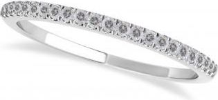 Allurez Salt & Pepper Diamond Accented Wedding Band 14k White Gold (0.14ct)