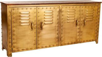 Wanderlust Deco Aparador De Metal Marr&oacute;n 152x35x71