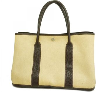 Herm&egrave;s Brown Toile Officier Tote Bag (Pre-Owned)