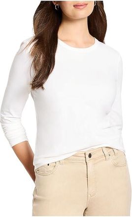 Nic+Zoe Perfect Knit Long Sleeve Top Womens Clothing Paper White : 2XL (US 20-22), Cotton/Spandex