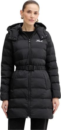 Karl Lagerfeld Lightweight Long Puffer - Jackets - Mujer - Negro - XS