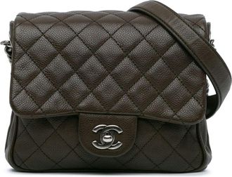Chanel Borsa a tracolla CC in pelle Caviar trapuntata 2016-2017 - Marrone