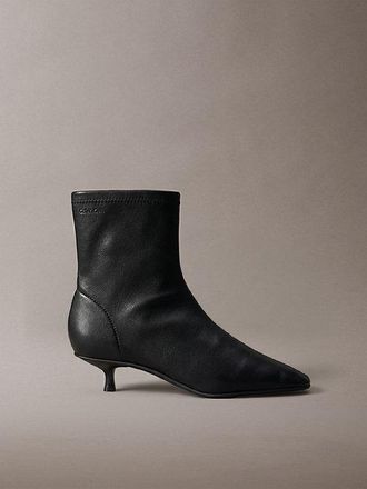 Calvin Klein Botines De Piel Con Tac&oacute;n Kitten