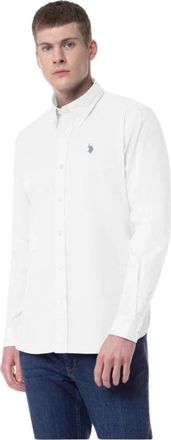 U.S.Polo Association Oxford Button Down Overhemd - Heren - Zakelijke Overhemden - Wit - 2XL - Katoen - Overhemden