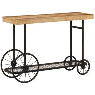 vidaXL vidaXL Tavolo Consolle 112x36x76 cm in Legno Massello di Mango e Ferro