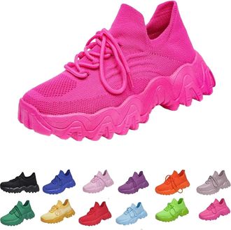 Generic Womens Trainers,Wide Fit Womens Trainers Mesh Breathable Non Slip Slip On Orthopedic Sneakers, Comfort Wear Slip On Tennis Walking Shoes, Lightweight 