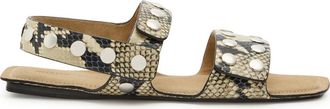Khaite Boden Python-effect Leather Sandals - Beige - 37 (IT37 / UK4)
