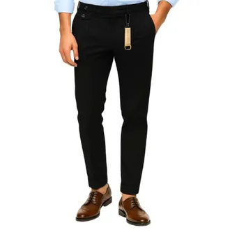 Manuel Ritz Slim-fit Trousers, male, Black, Size: XS 3932P1668Tc Stretch Cotton Trousers