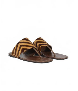 Schutz Womens Martha Flat Sandals In Natural/pecan Brown