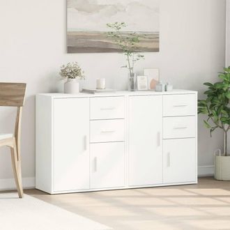 Berkfield Home Sideboards 2 pcs White 60x31x70 cm Engineered Wood | Size: 60 x 31 x 70 cm