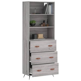 Berkfield Home Highboard Grey Sonoma 69.5x34x180 cm Engineered Wood