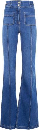 Elisabetta Franchi Flared Jeans - Dames - Flared Jeans - Blauw - W30 - Katoen - Jeans