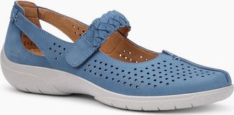 Hotter Womens Quake II Womens Extra Wide Mary Jane Shoes - Blue - Size: 6.5