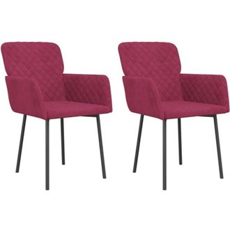 vidaXL Vidaxl - Sillas De Comedor 2 Unidades Terciopelo Rojo Tinto