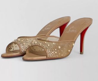 Christian Louboutin miss z strass peep toe mules