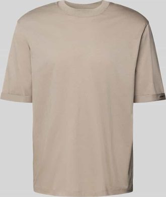 A|X Armani Exchange T-Shirt mit geripptem Rundhalsausschnitt in Beige, Gr&ouml;&szlig;e L