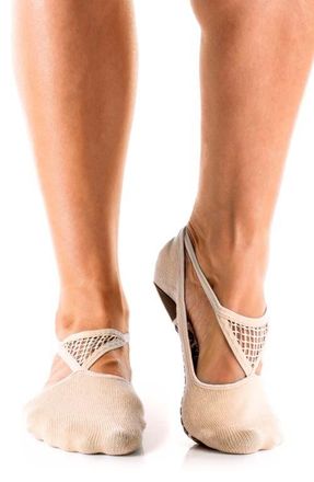 Arebesk Muse Cutout Gripper Socks in Tan at Nordstrom, Size Medium