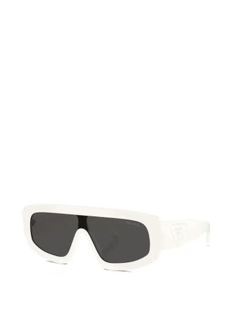 Prada PRD10S17K08Z Rectangular Dark Lens Sunglasses - White